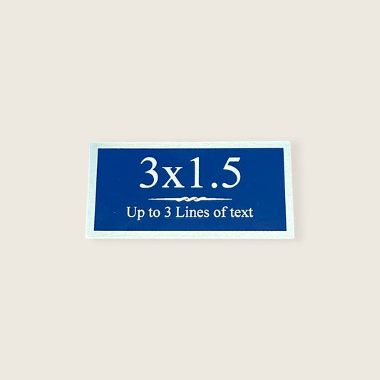 3x1.5 blue and silver plate