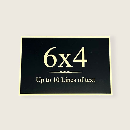 6x4 black and gold plate