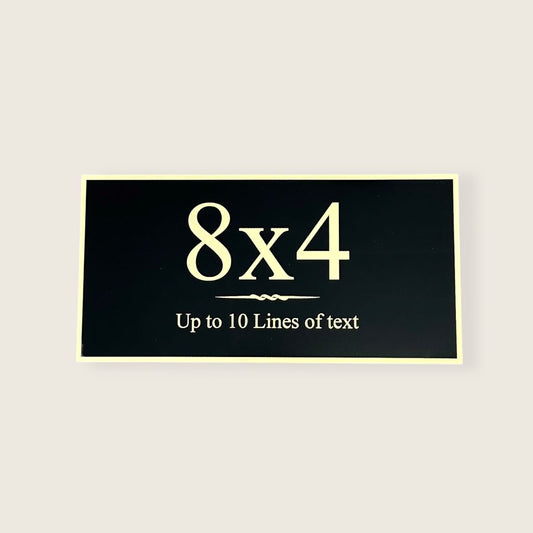 8x4 black and gold plate