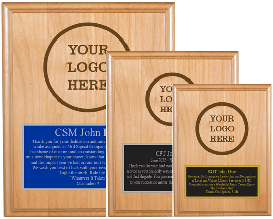 three different size plaques that's available