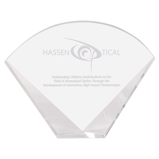 crystal facet fan award engraved