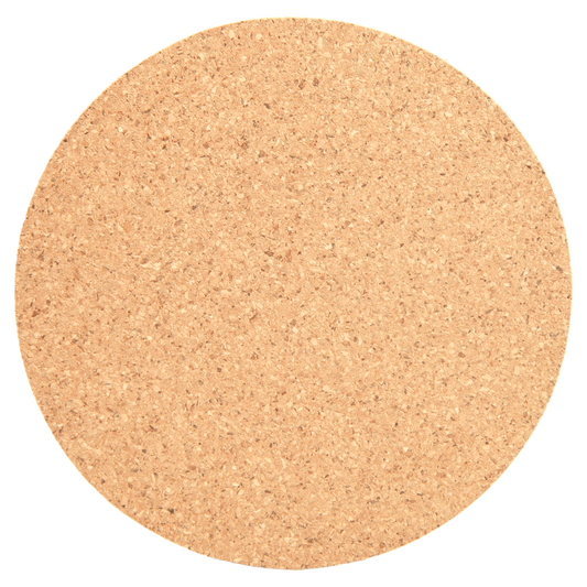 display of blank round cork coaster