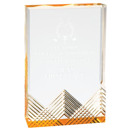 engraved gold apex award display
