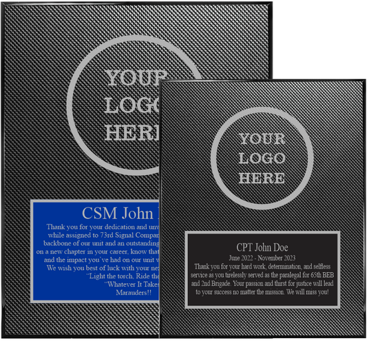 different sizes of the carbon fiber plaque with engraved half plate