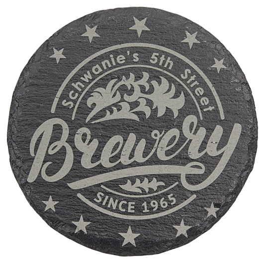 round slat coaster display engraved