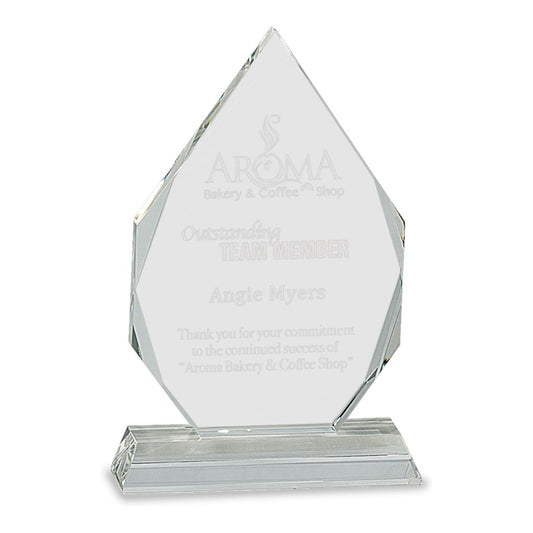 crystal diamond award engraved