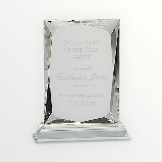 crystal rectangle award engraved