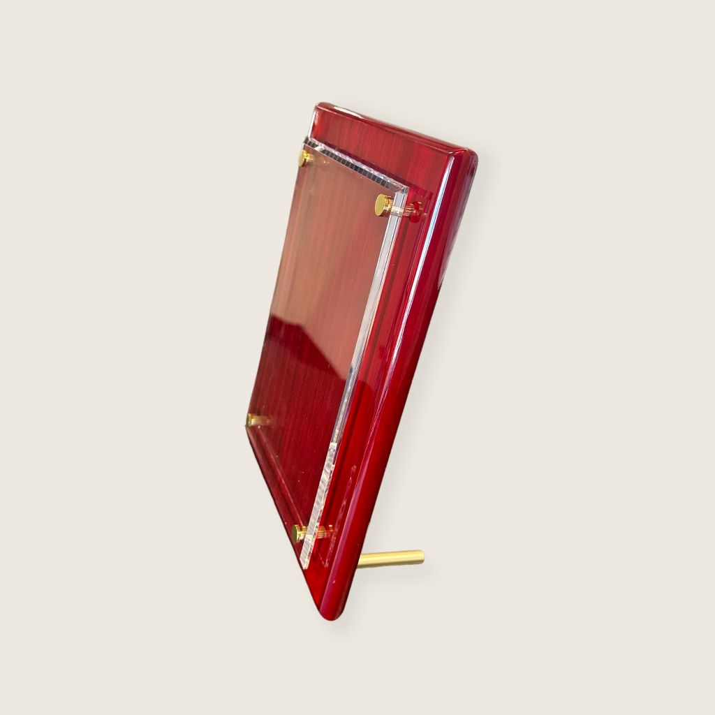 rosewood floating acrylic plaque side view