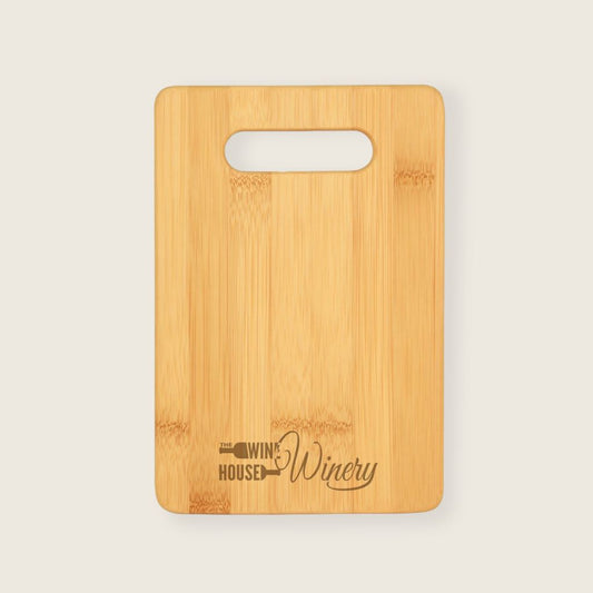 engraved small bamboo bar cutting board display