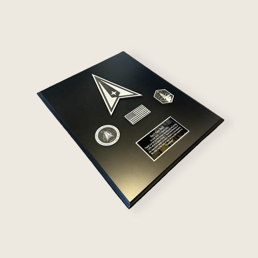 space plaque side view