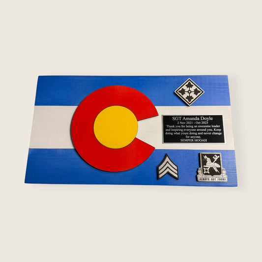 Wood Flag Plaque - Colorado Flag