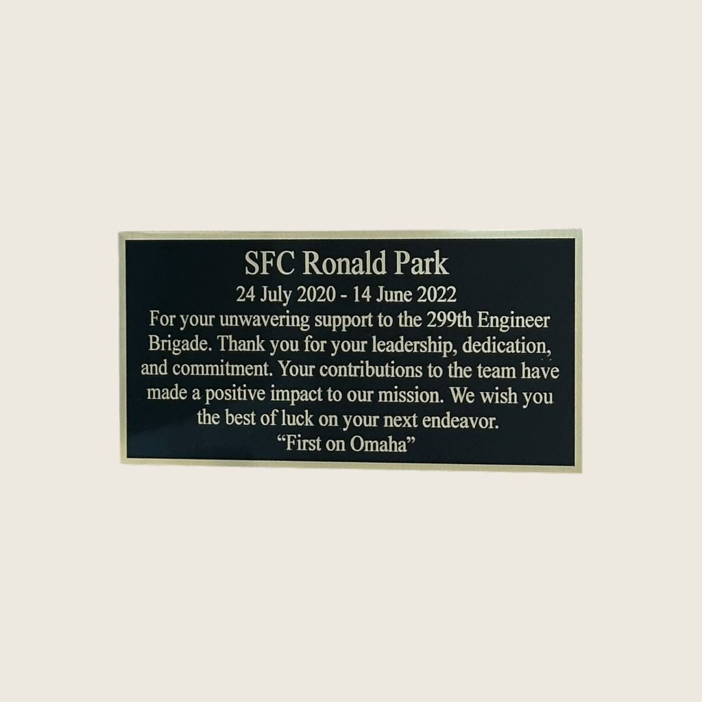 6"x3" Engraved Plate