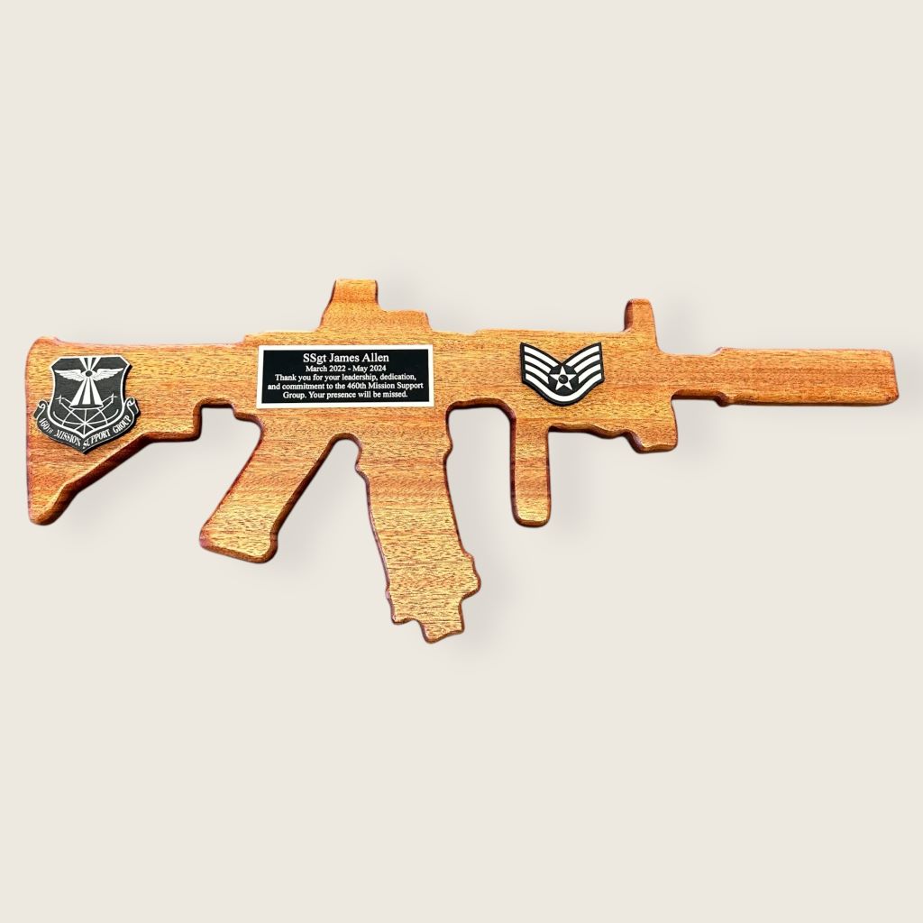 M4 Rifle Plaque - Mahogany – Engraving Colorado
