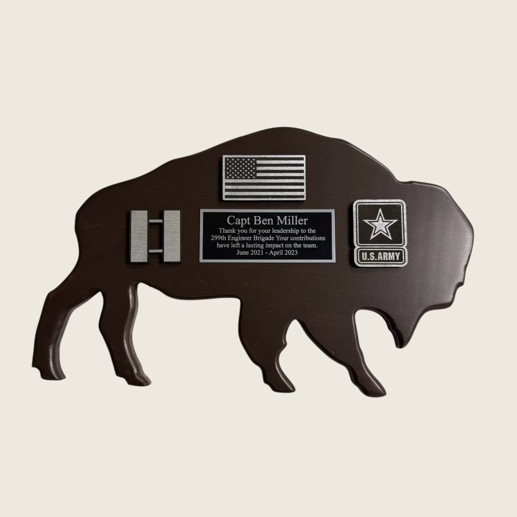 Bison Plaque - Dark Pine
