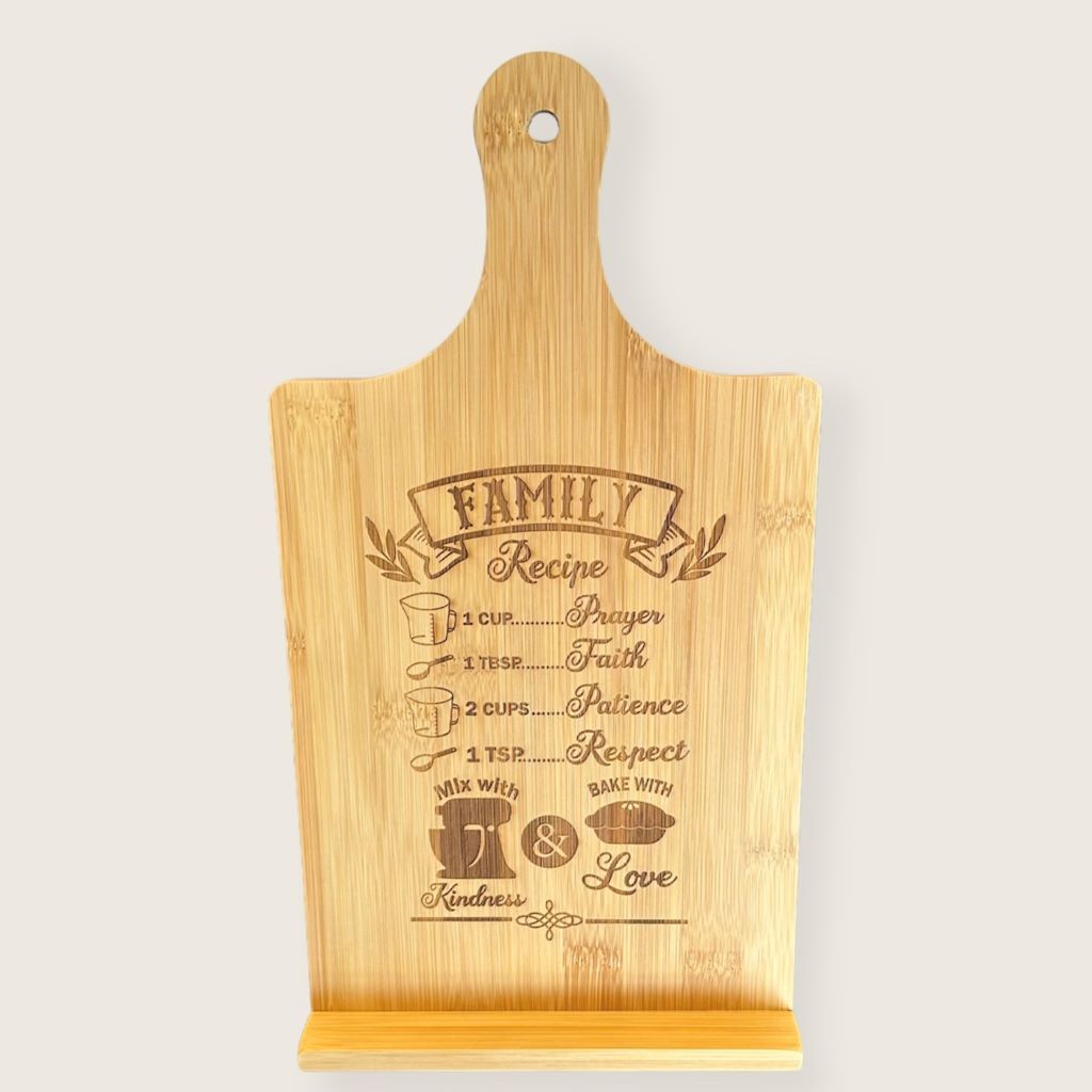 standing bamboo chef's easel display photo