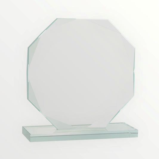 octagon jade glass award blank
