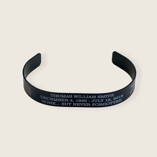 memorial bracelet engraved front view