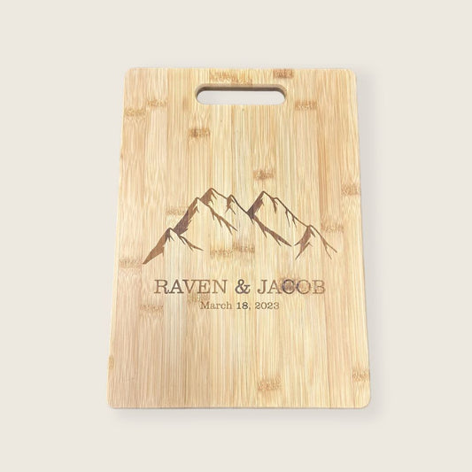 large cutting board engraved display