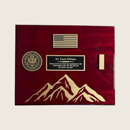 Engraved Mountain Plaque- Rosewood 10.5"x13"