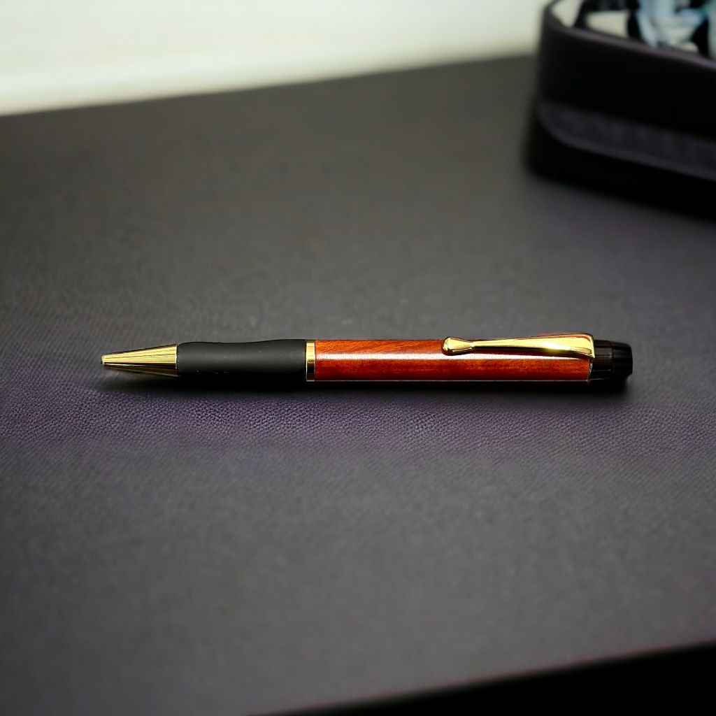 rosewood pen on desk