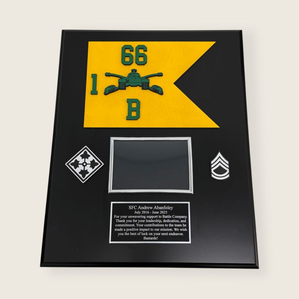 armor regiment guidon flag plaque