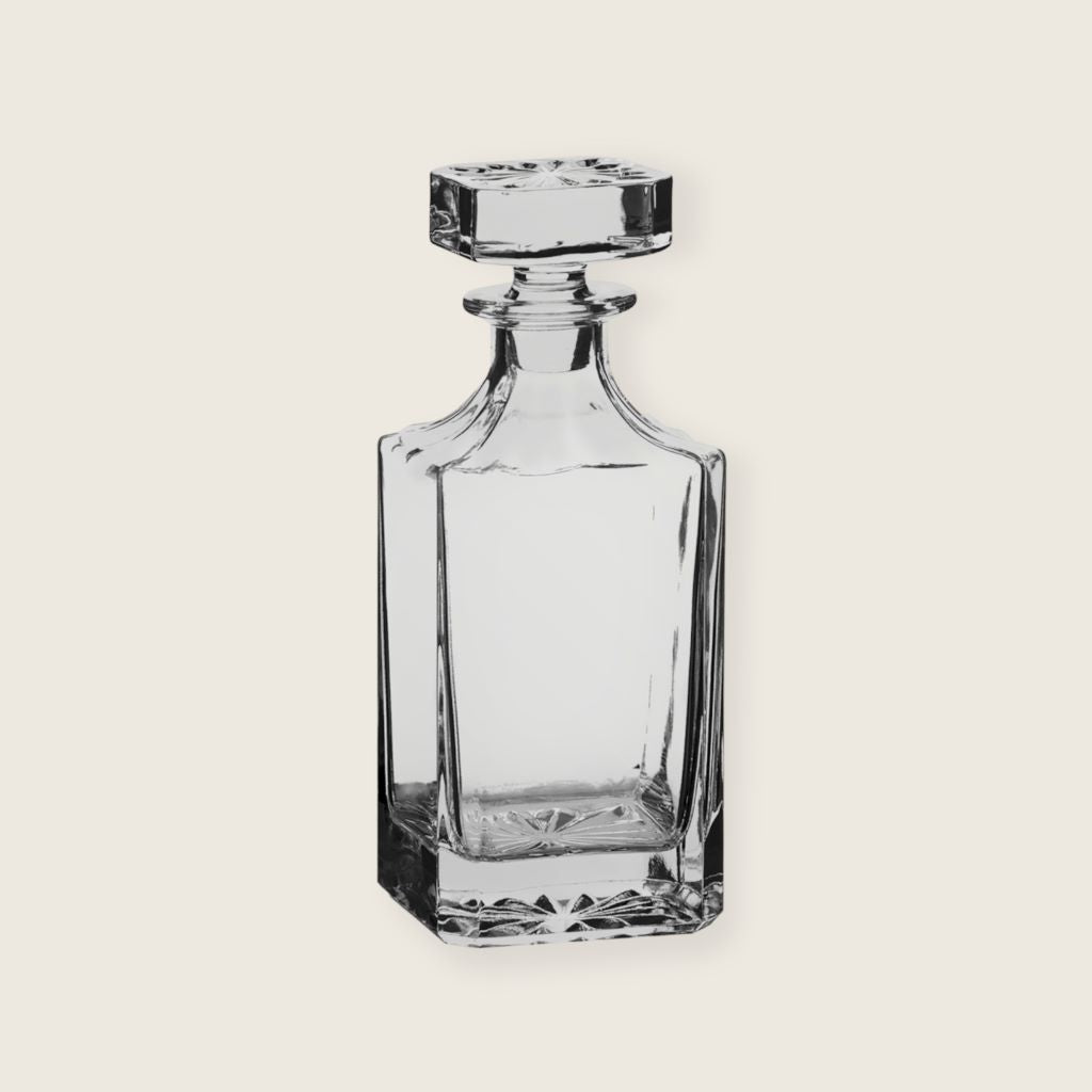 blank decanter display on neutral background