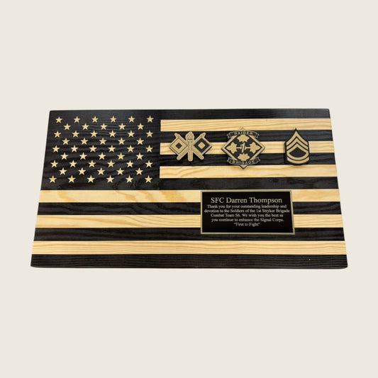 Wood Flag Plaque - Black