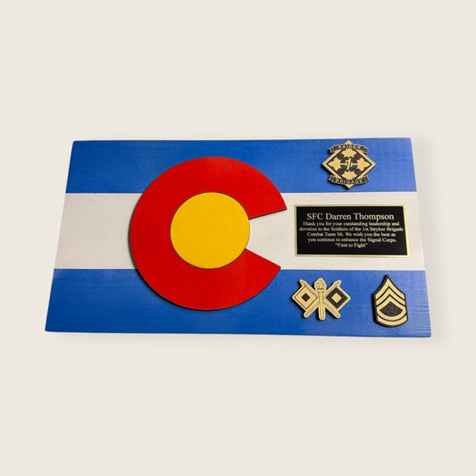 Wood Flag Plaque - Colorado Flag
